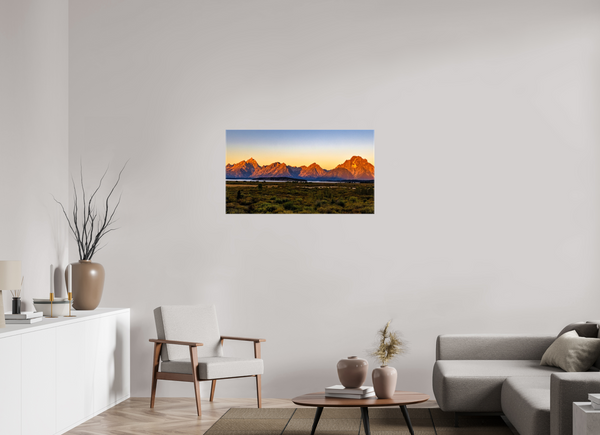 40 x 22.5″, Canvas with Wrapped Edges, Glossy Sunrise on the Tetons