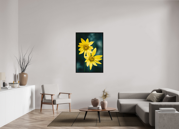 30 x 45″, Floater Frame Yellow Wildflower