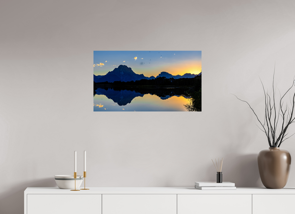 32 x 18″, Photo Print On Fuji Crystal DP II Mount Moran - Sunset