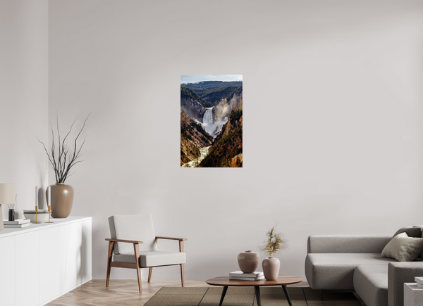 24 x 36″, Photo Print Under Acrylic Glass Lower Yellowstone Falls - Yellowstone National Park