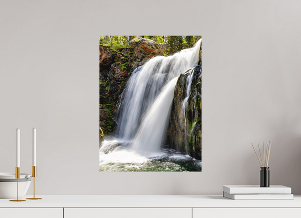 15 x 20″, Direct Print on Aluminum Board, Matte Moose Falls - Yellowstone National Park