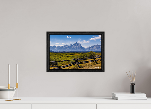 15 x 10″, Floater Frame Buckrail Fence, Teton Range