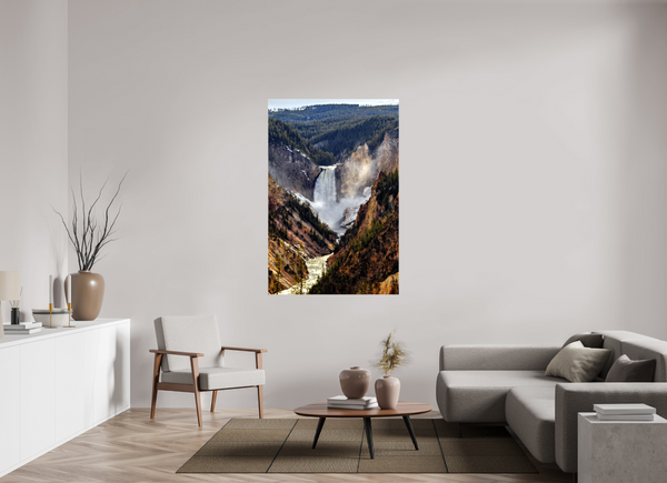 40 x 60″, Canvas with Wrapped Edges, Glossy Lower Yellowstone Falls - Yellowstone National Park