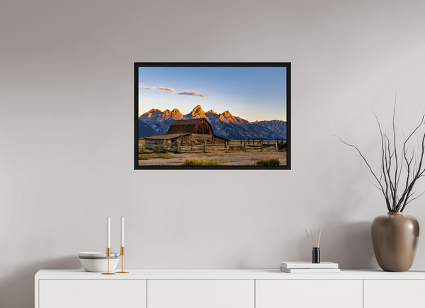 30 x 20″, Floater Frame John Moulton Barn - Teton Range